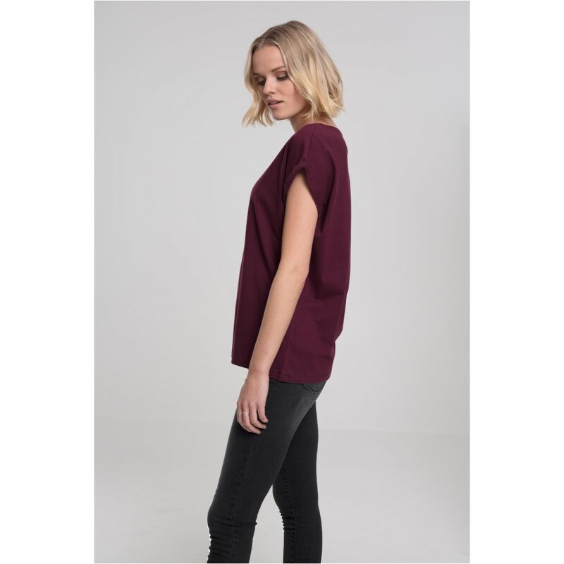 Fialové dámské tričko Urban Classics Ladies Extended Shoulder Tee