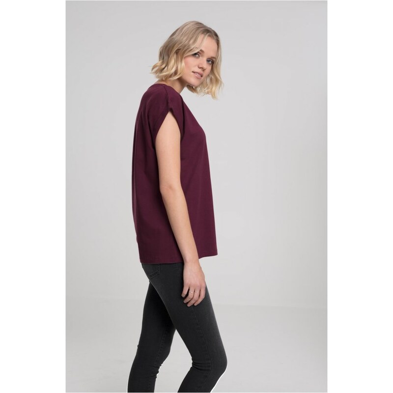 Fialové dámské tričko Urban Classics Ladies Extended Shoulder Tee