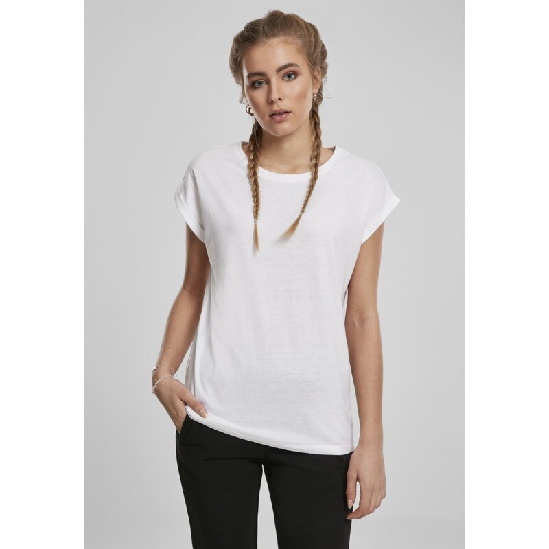 URBAN CLASSICS Ladies Extended Shoulder Tee 2-Pack - black/white