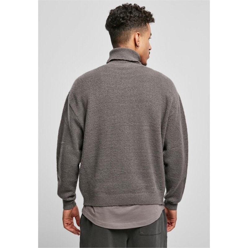 Pánský svetr Urban Classics Oversized Roll Neck Sweater - šedý