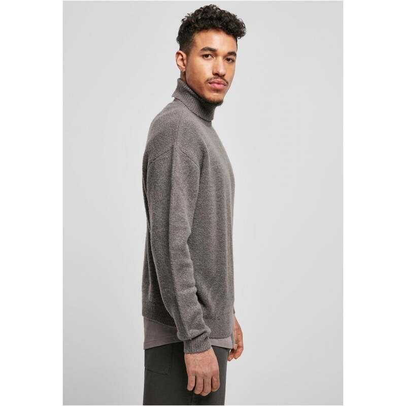 Pánský svetr Urban Classics Oversized Roll Neck Sweater - šedý