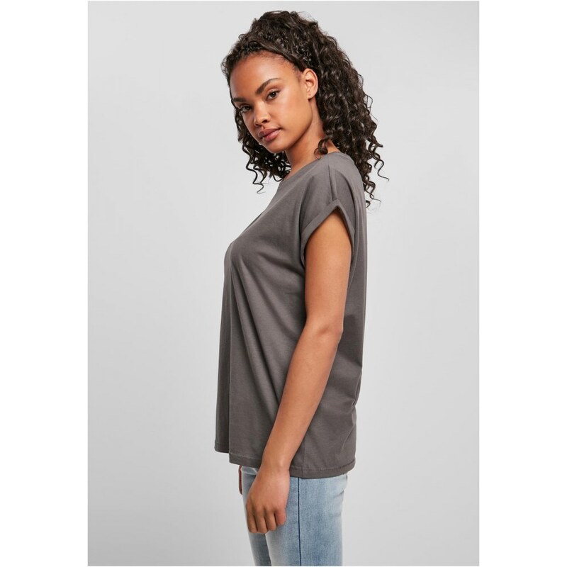 URBAN CLASSICS Ladies Extended Shoulder Tee - darkshadow