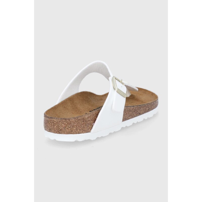 Žabky Birkenstock Gizeh dámské, bílá barva, na plochém podpatku, 1005300-White