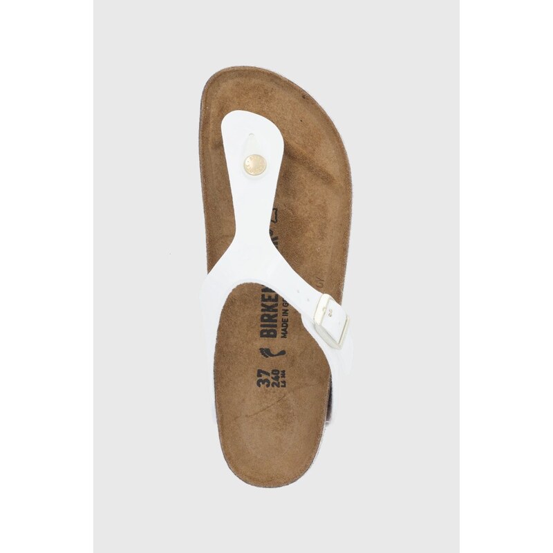 Žabky Birkenstock Gizeh dámské, bílá barva, na plochém podpatku, 1005300-White