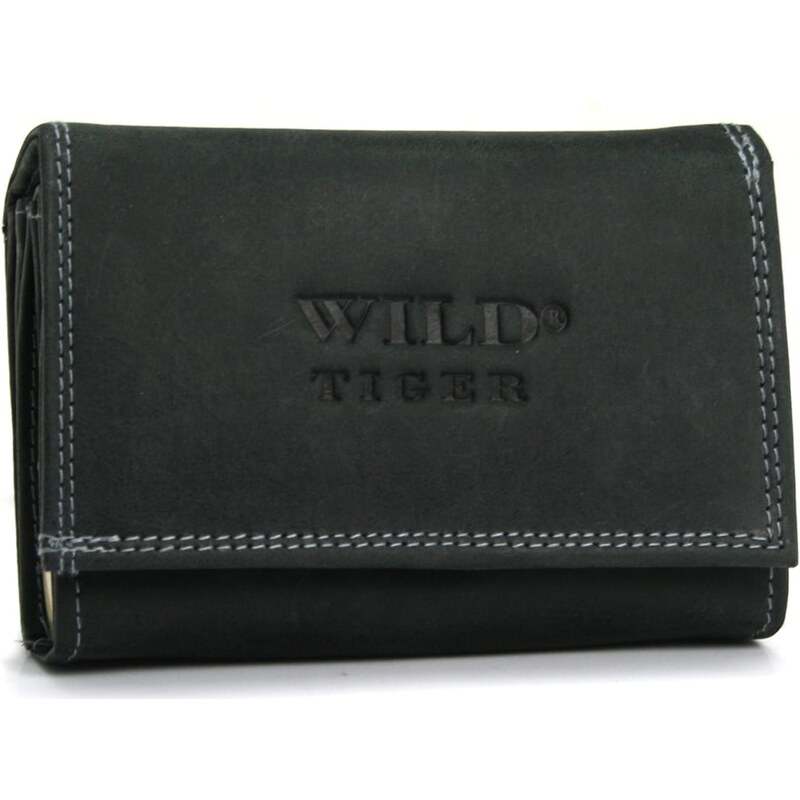 Wild Tiger Dámská kožená peněženka Wild T., černá