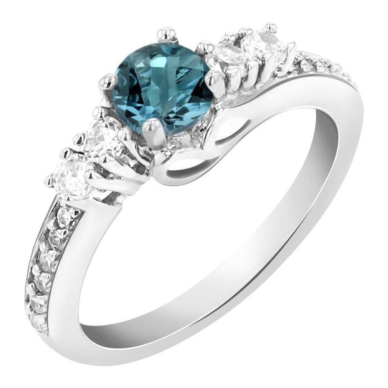 Eppi Romantický stříbrný prsten s londýnským topazem Tereza