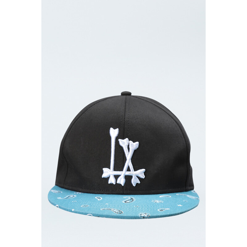 Tally Weijl Black "LA" Paisley Snapback Hat