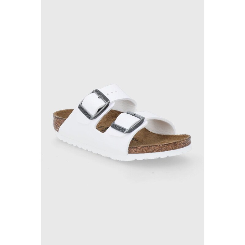 Dětské pantofle Birkenstock bílá barva