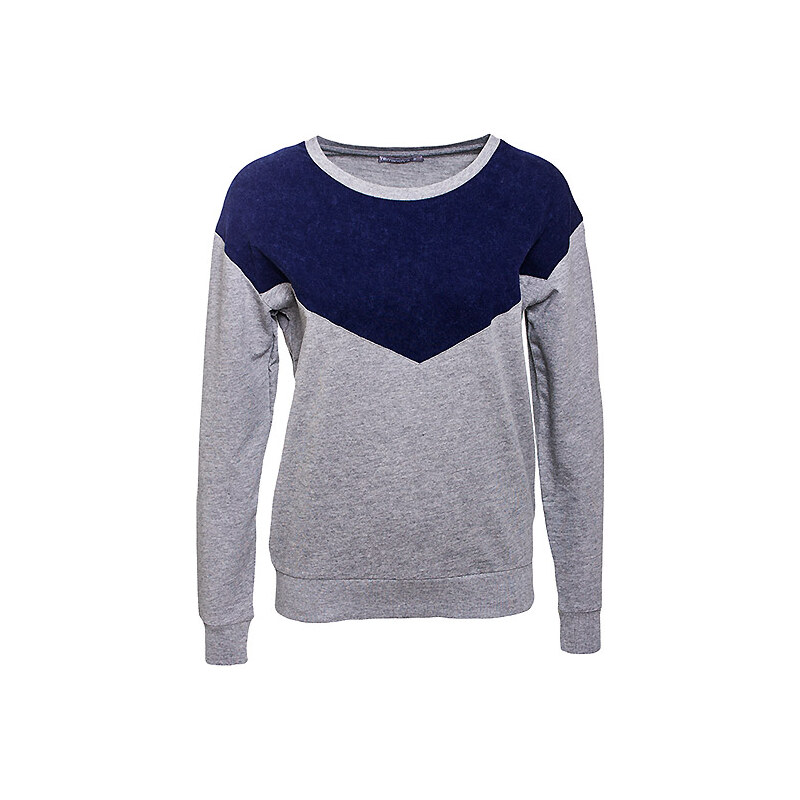 Terranova Sweatshirt with denim-effect inserts