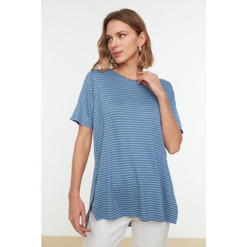 Trendyol T-Shirt - Blau - Boyfriend