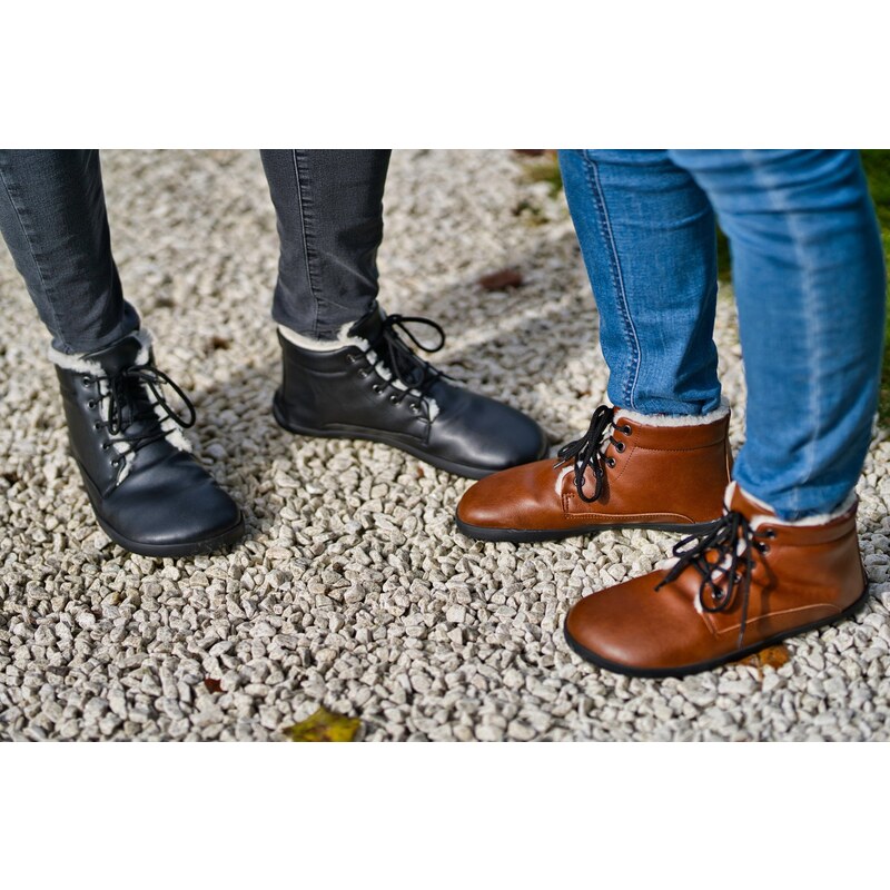 Ahinsa Shoes Pánské zimní barefoot boty Sundara Winter světle hnědé
