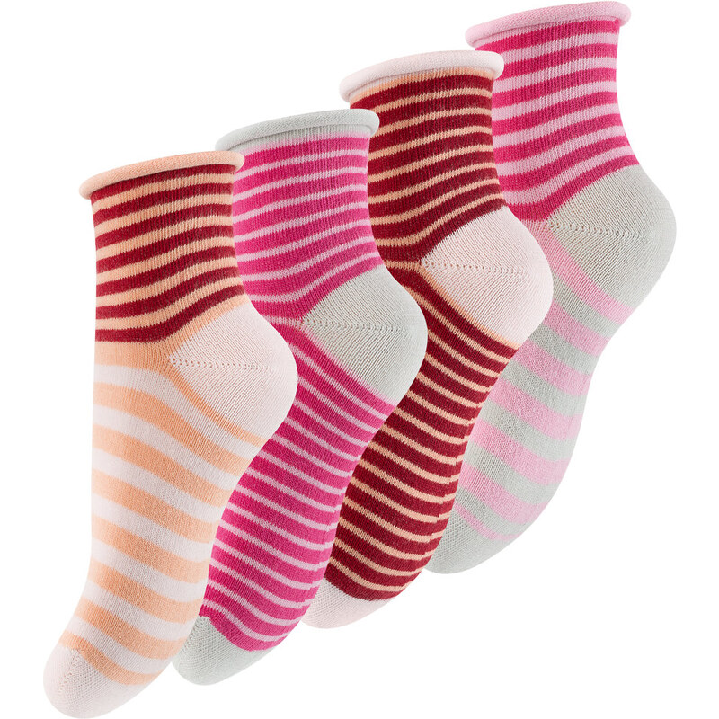 Ponožky dívčí - BERRY STRIPES - 4 páry