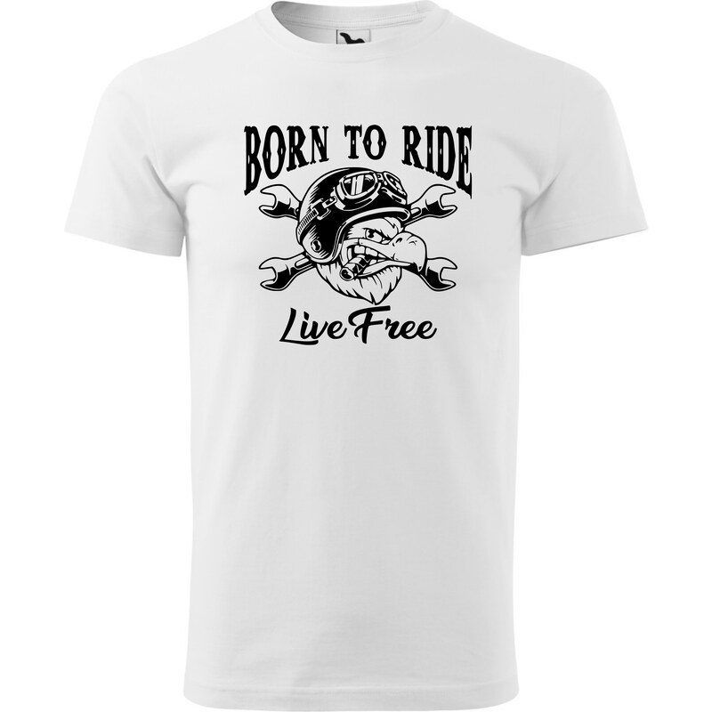 Fenomeno Pánské tričko Born to ride - bílé