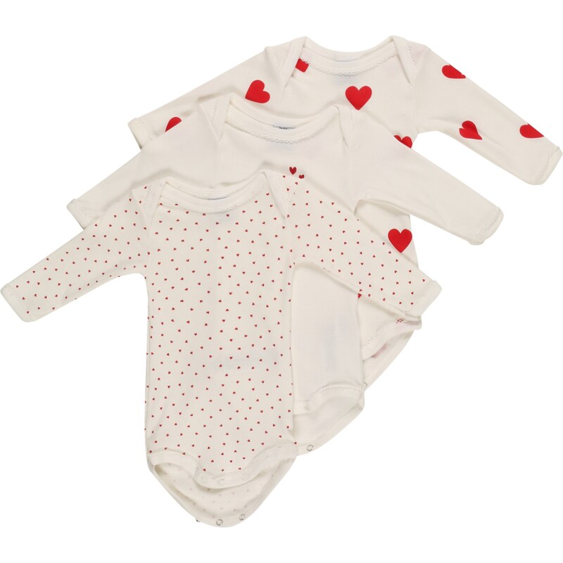 PETIT BATEAU Dupačky/body červená / bílá