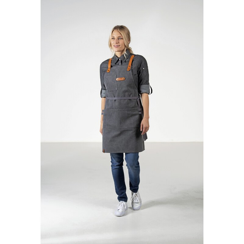 Exner Stylová dámská zástěra Zoom Bib Apron Canvas 100% bavlna