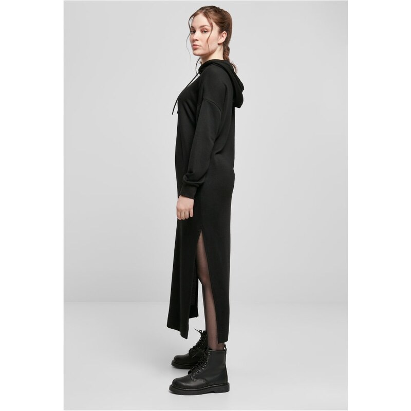 Dámská mikina Urban Classics Modal Terry Long Hoody Dress - černá