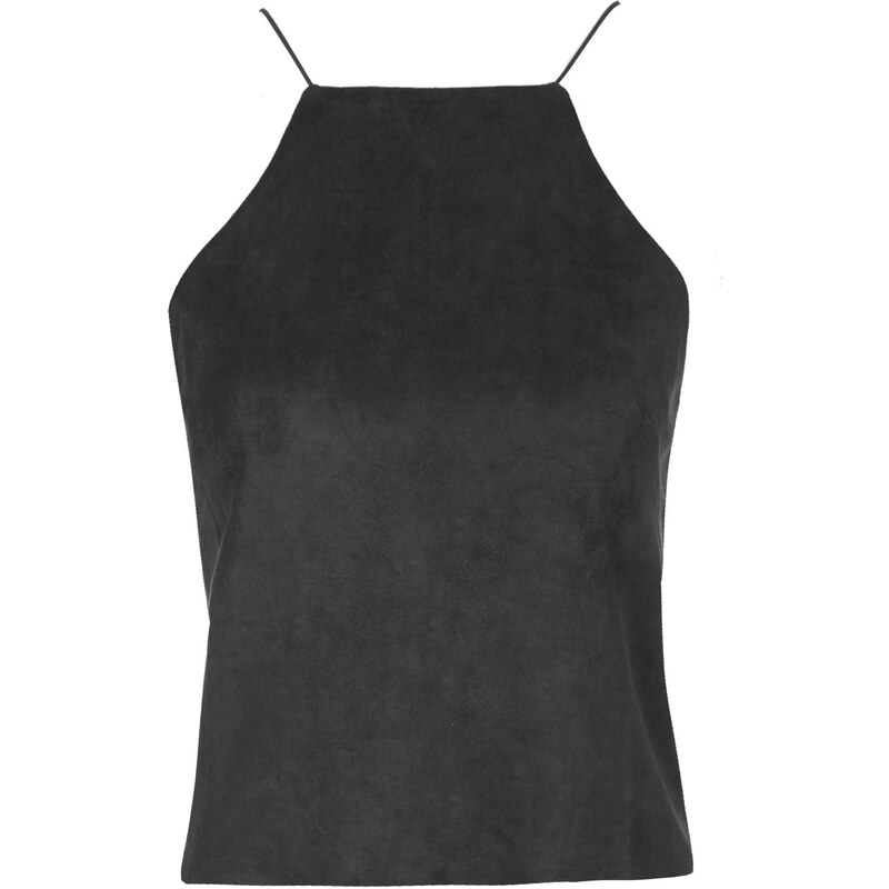 Topshop **Faux Suede Cross-Back Top by Rare