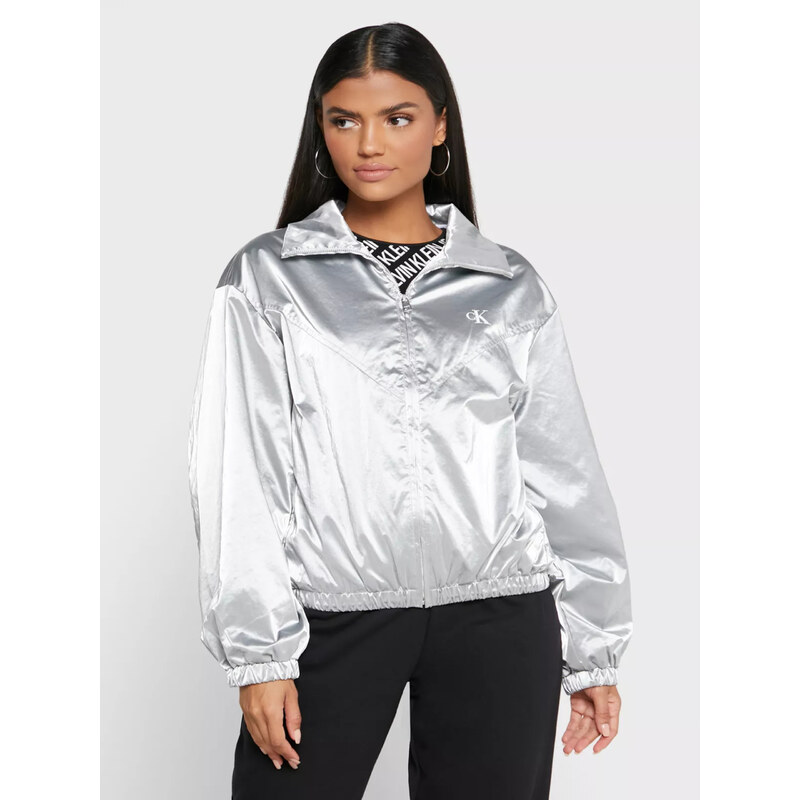 Calvin Klein dámská stříbrná bunda