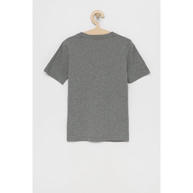 Dětské bavlněné tričko Tommy Hilfiger šedá barva, hladký