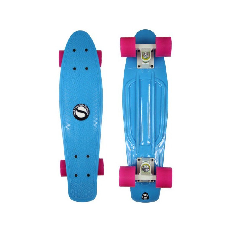 Cruiser Penny Shock Skateboard blue/white ONE SIZE