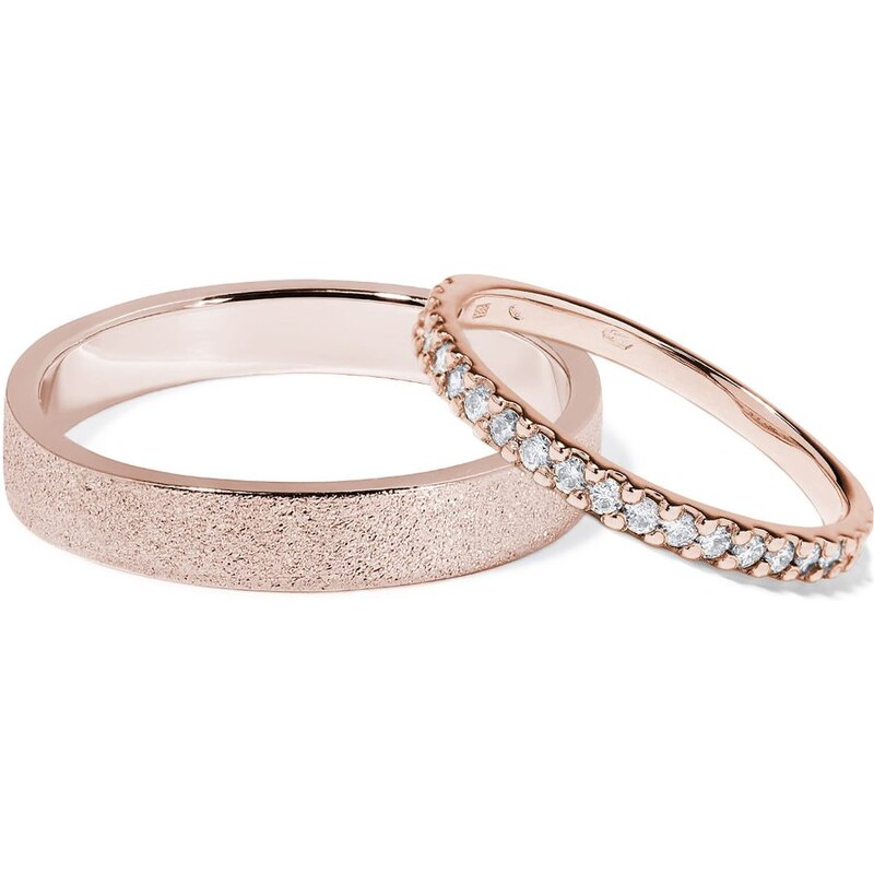 Snubní prsteny z růžového zlata KLENOTA S0159024