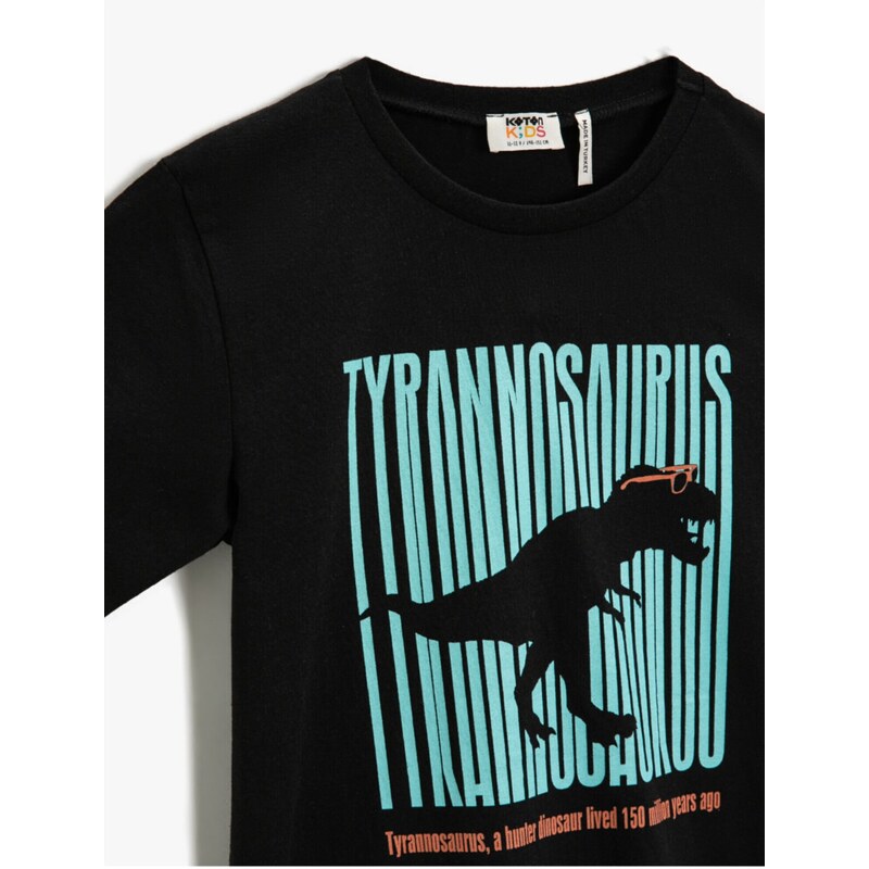 Koton Dinosaur Printed T-Shirt Crew Neck Cotton