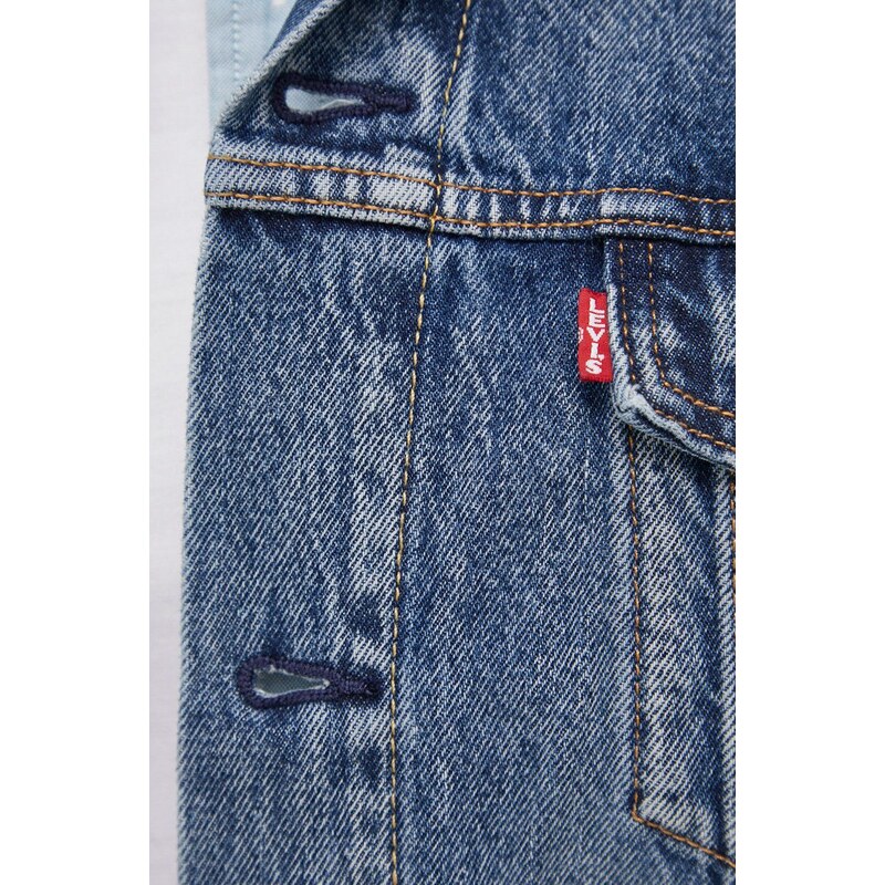 Džínová bunda Levi's pánská, přechodná, 72334.0574-MedIndigoW