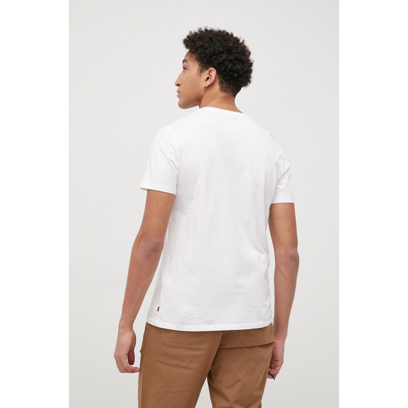 Bavlněné tričko Levi's s potiskem, 79681.0026-Neutrals