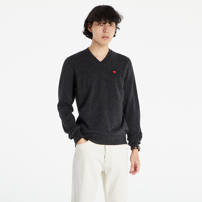 Pánský svetr Comme des Garçons PLAY Pullover Knit Charcoal