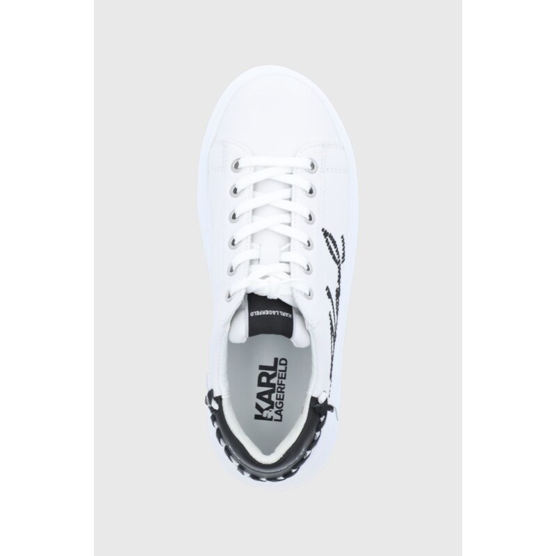 Kožené boty Karl Lagerfeld Kapri bílá barva