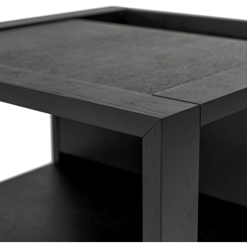 Černý dubový odkládací stolek Woodman Cube 50 x 50 cm