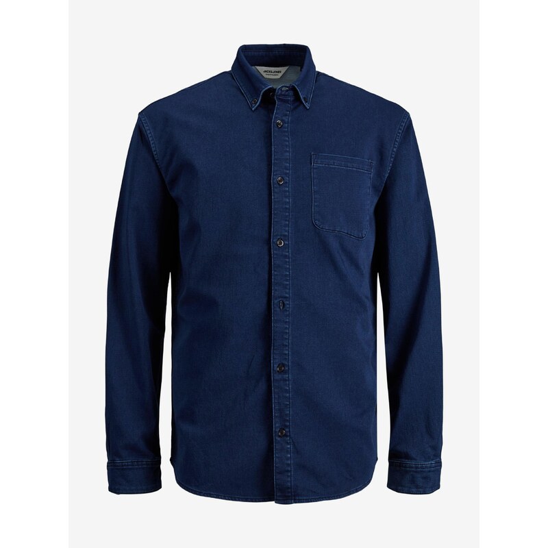 Tmavě modrá džínová košile Jack & Jones Indigo - Pánské