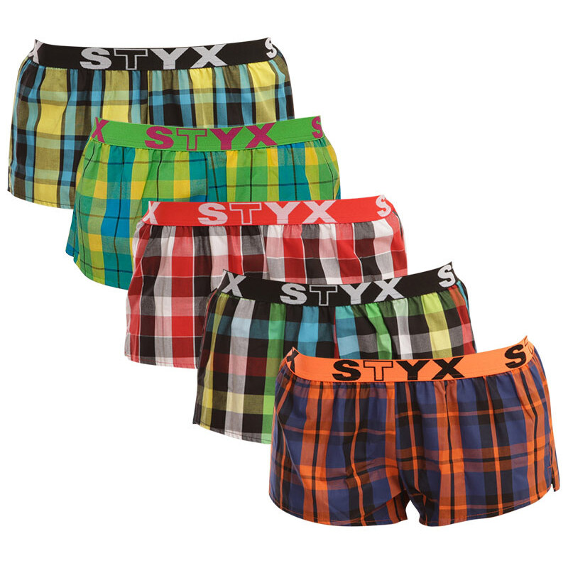 5PACK dámské trenky Styx sportovní guma vícebarevné (T81325262831)