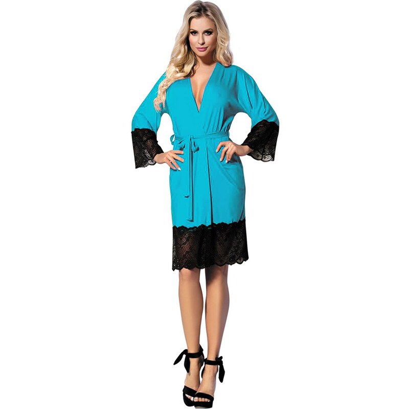 DKaren Housecoat Jasmin Turquoise