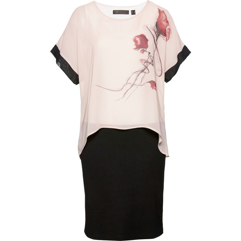 bonprix Šaty s květinovým vzorem Černá