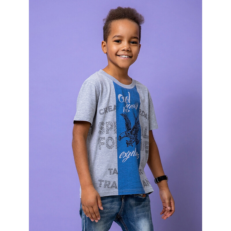 Winkiki Kids Wear Chlapecké tričko Cool Mind - šedý melanž