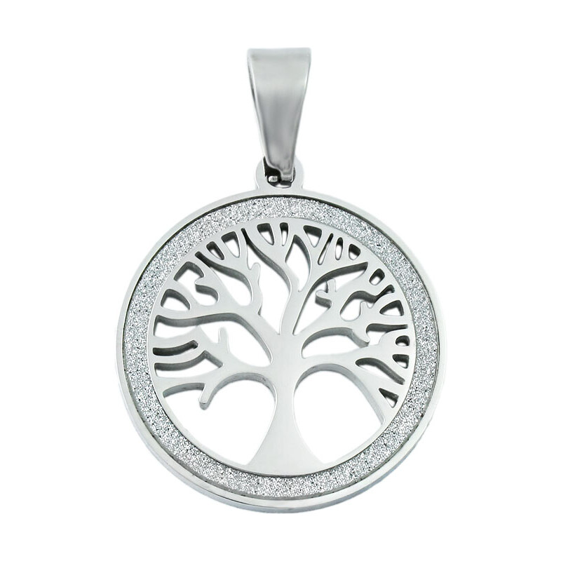 BM Jewellery Přívěsek strom života z chirurgické oceli se zirkony S11195080