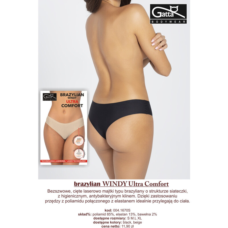 GATTA BODYWEAR Dámské kalhotky brazilky - WINDY ULTRA COMFORT 100301975