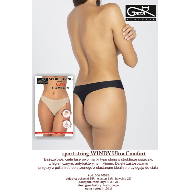 GATTA BODYWEAR Dámské kalhotky - SPORT STRING WINDY ULTRA COMFORT 100301977