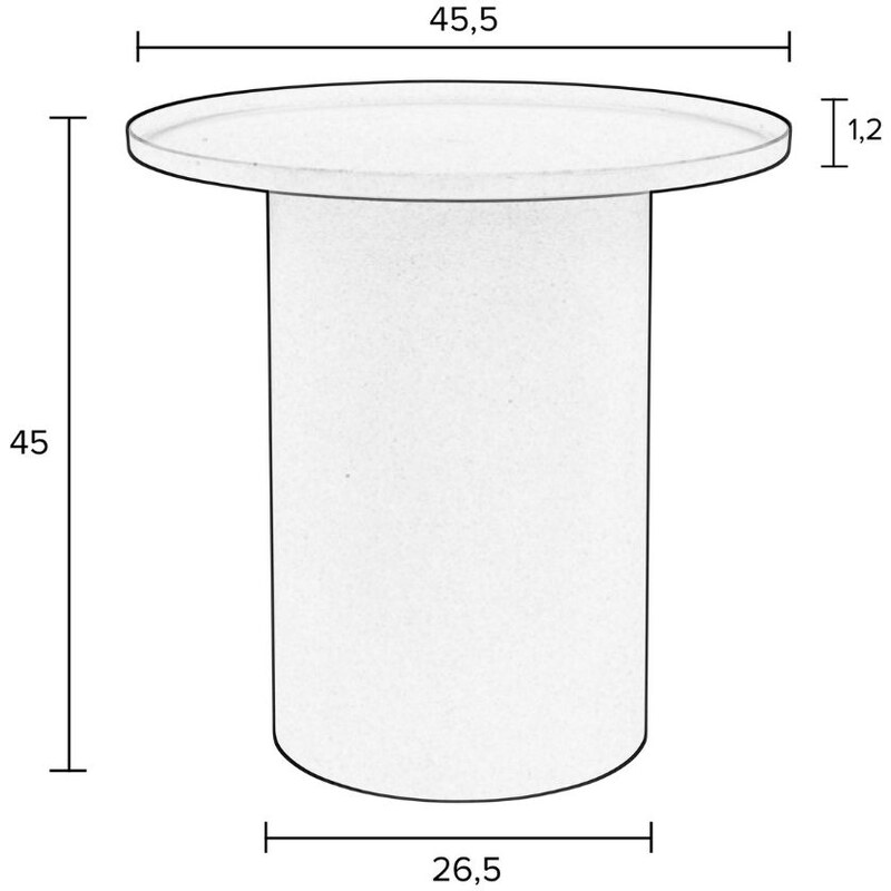 White Label Růžový matný kovový odkládací stolek WLL SVERRE 45,5 cm