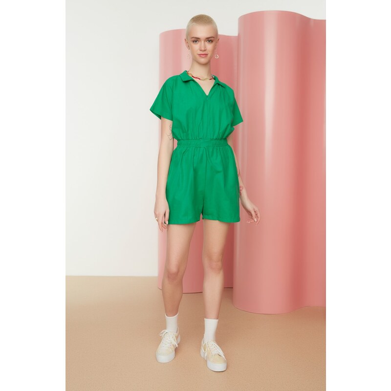 Trendyol Green Zipper Detailed Woven Jumpsuit