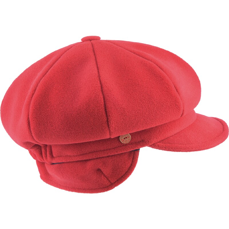 8-dílna červená dámská bekovka od Mayser - Camila Newsboy Cap - ušní klapky