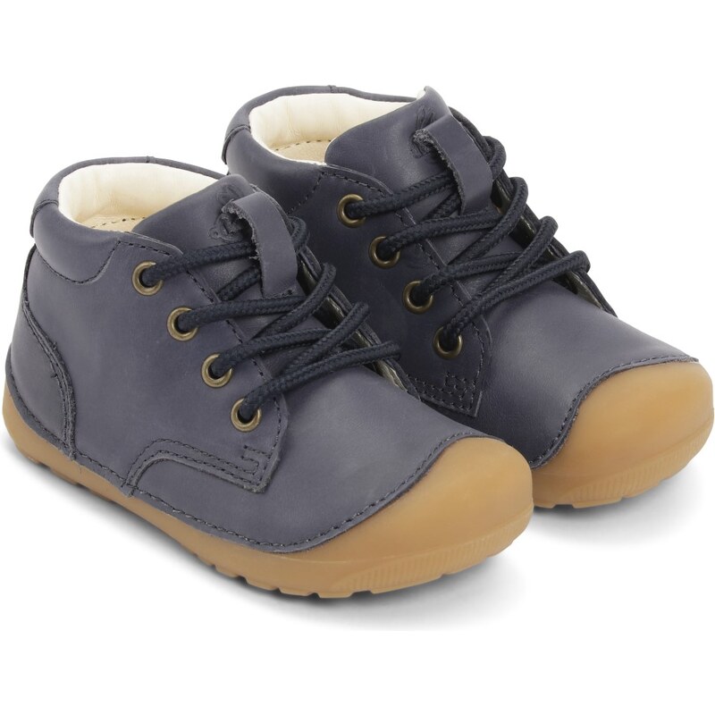 Dětské kožené botičky Bundgaard Petit Lace BG101162 - Tmavě