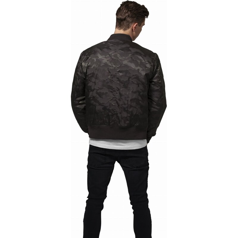 Pánská bunda // Urban classics Tonal Camo Bomber Jacket dark olive