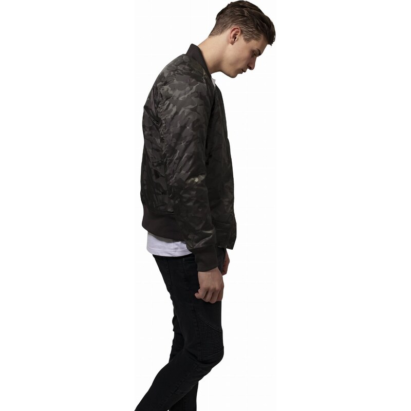Pánská bunda // Urban classics Tonal Camo Bomber Jacket dark olive