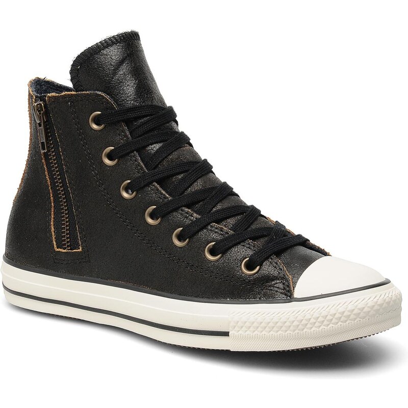 SALE -10% : Converse (Women) - Chuck Taylor All Star Side Zip Leather Hi W (Black)