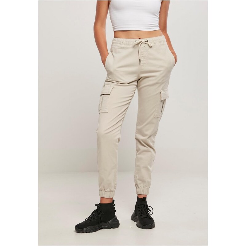 URBAN CLASSICS Ladies High Waist Cargo Comfort Jogging Pants - softseagrass