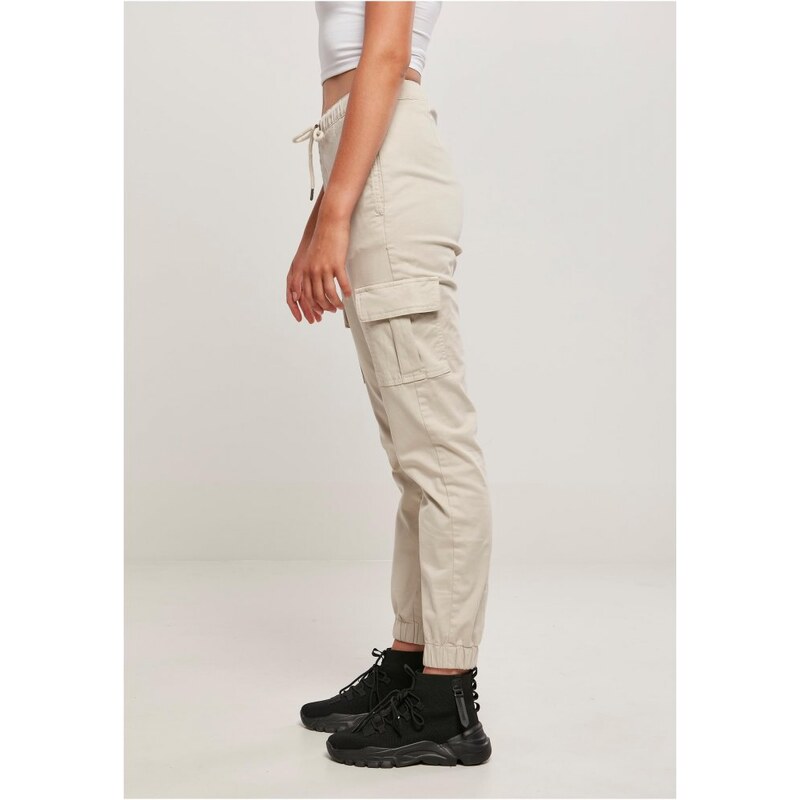 URBAN CLASSICS Ladies High Waist Cargo Comfort Jogging Pants - softseagrass