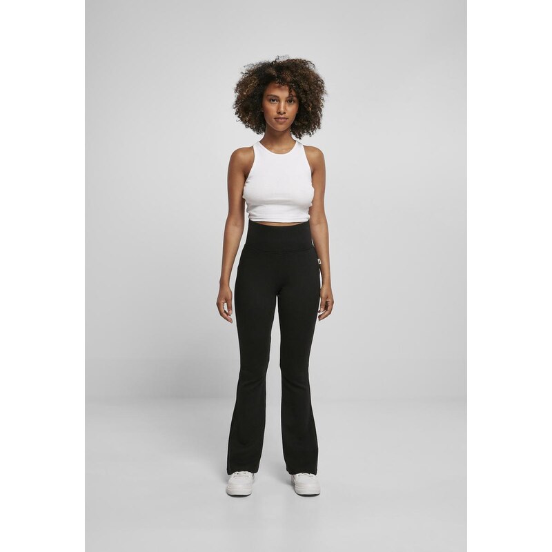 Urban Classics Dámské legíny Organic Interlock Bootcut černé