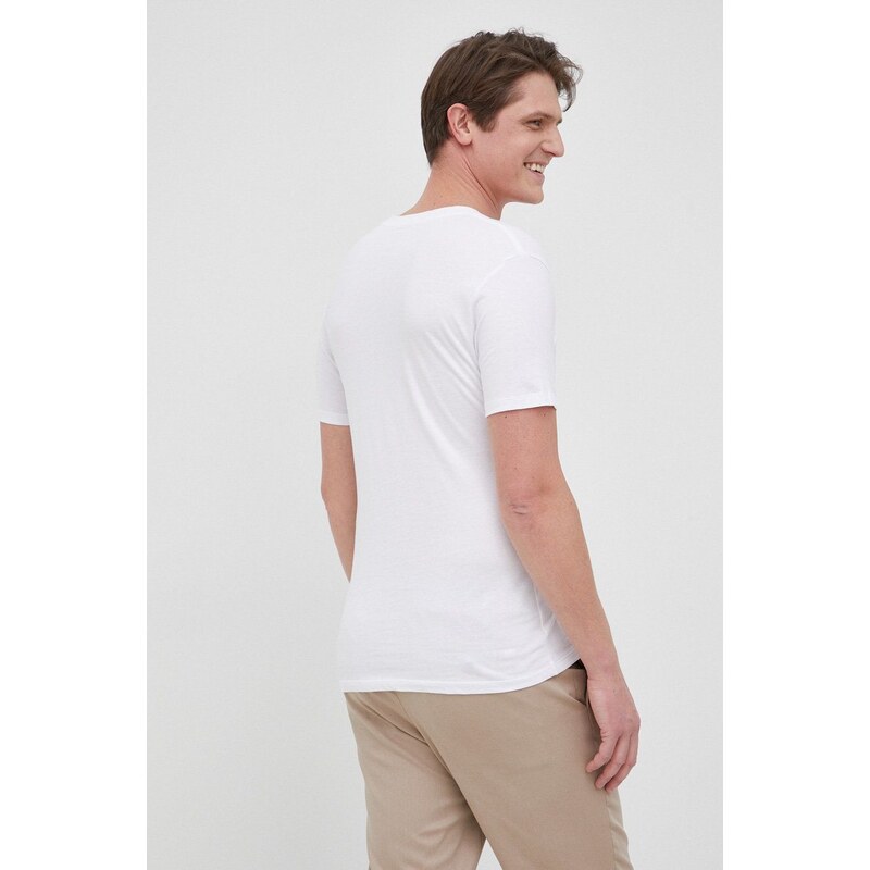 Bavlněné tričko Michael Kors bílá barva, hladký